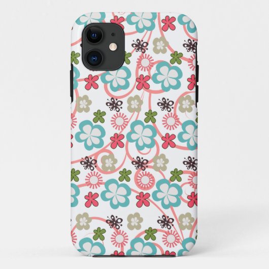 Whimsisches Blumenmuster Case-Mate iPhone Hülle (Rückseite)
