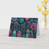 Whimsisches Blumenmuster Karte (Gelbe Blume)