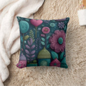Whimsisches Blumenmuster Kissen (Decke)