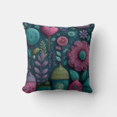 Whimsisches Blumenmuster Kissen (Vorderseite)