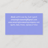 Whimsisches Blumennähmaschine2a Visitenkarte (Rückseite)