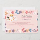 Whimsisches Blumentierliebhabergeschäft Dankeskarte (Vorderseite)