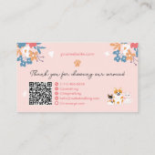 Whimsisches Blumentierliebhabergeschäft Terminkarte (Rückseite)