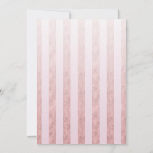 Whimsisches Blush Rose Gold Stripes Engagement Par Einladung (Rückseite)