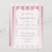 Whimsisches Blush Rose Gold Stripes Engagement Par Einladung (Vorne/Hinten)