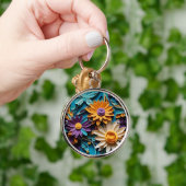 Whimsisches Blüten: Gequillte Kunst aus Blumenpapi Schlüsselanhänger (Hand)