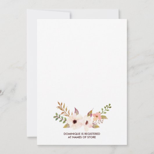 Whimsisches Bohemisches Blumenkreidekrautspuffel Einladung (Rückseite)