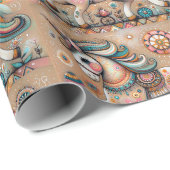 Whimsisches Boho-Dekor-Einhorn-Muster Geschenkpapier (Rolleneckpunkt)