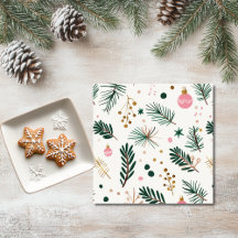 Whimsisches botanisches Weihnachtsbuch Napkin