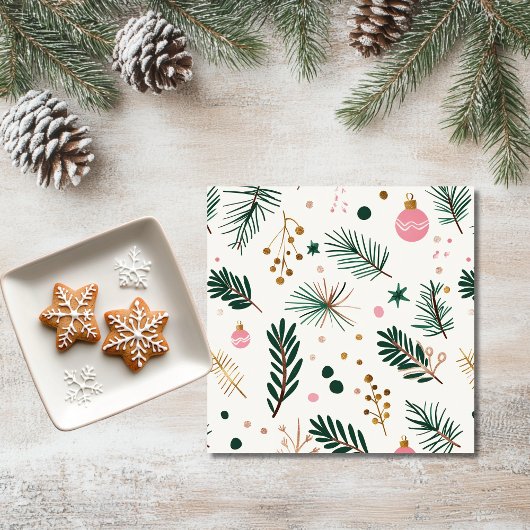 Whimsisches botanisches Weihnachtsbuch Napkin Serviette