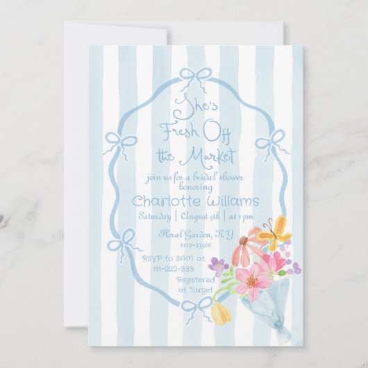 Whimsisches Brautparty aus dem Markt Einladung (Vorderseite)