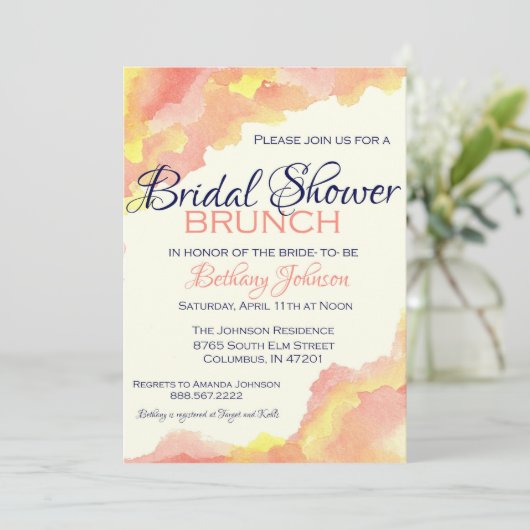 Whimsisches Brautparty Brunch Einladung (Stehend Vorderseite)
