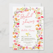 Whimsisches Brautparty der Wildblume Einladung (Vorderseite)
