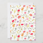 Whimsisches Brautparty der Wildblume Einladung (Rückseite)