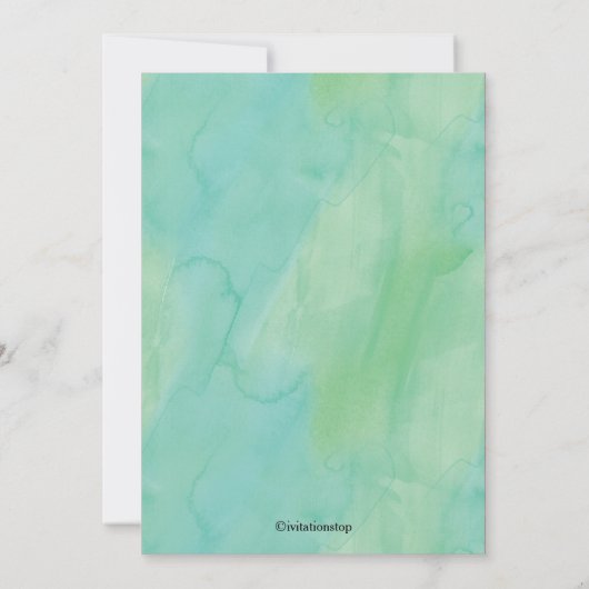 Whimsisches Brautparty für grüne Wasserfarbe Einladung (Rückseite)