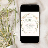 Whimsisches Brautparty "Garden & Bows" Einladung