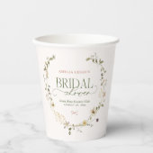 Whimsisches Brautparty "Garden & Bows" Pappbecher (Vorderseite)