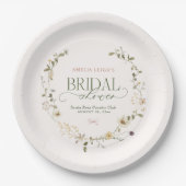 Whimsisches Brautparty "Garden & Bows" Pappteller (Vorderseite)