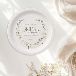 Whimsisches Brautparty "Garden & Bows" Pappteller