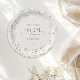 Whimsisches Brautparty "Garden & Bows" Pappteller