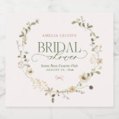 Whimsisches Brautparty "Garden & Bows" Schaumweinetikett (Einzelnes Label)