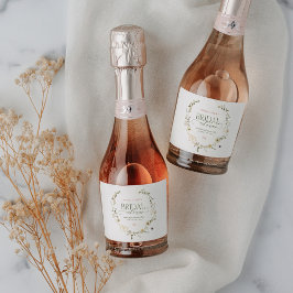 Whimsisches Brautparty "Garden & Bows" Schaumweinetikett