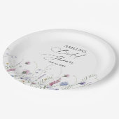 Whimsisches Brautparty Papier Napkins, Lila Pappteller (Schrägansicht)