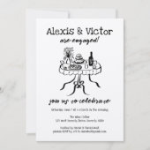 Whimsisches Buffet Abendessen Custom Engagement Pa Einladung (Vorderseite)