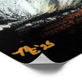 Whimsisches Bunny Rabbit Abstrakt Black Aquamarin Poster (Ecke)