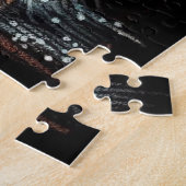 Whimsisches Bunny Rabbit Abstrakt Black Aquamarin Puzzle (Seite)