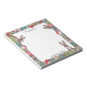 Whimsisches Bunny Rabbit Mushroom Woodland Custom Notizblock (angewinkelt)
