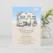 Whimsisches Caravan Retirement Party Einladung (Stehend Vorderseite)