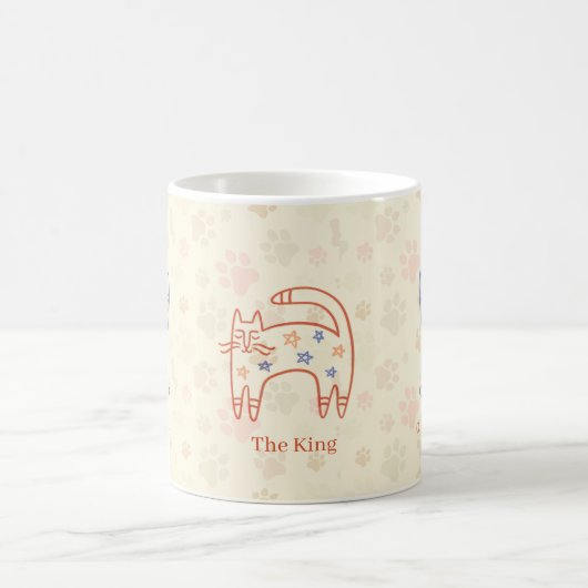 Whimsisches Cat Art Muster Kaffeetasse (Mittel)