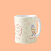 Whimsisches Cat Art Muster Kaffeetasse