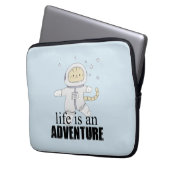 Whimsisches Cat Astronaut Life Adventure Laptopschutzhülle (Vorderseite Links)