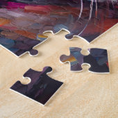 Whimsisches Cat Portrait Abstrakt Moderne Kunst Puzzle (Seite)