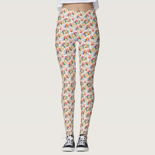 Whimsisches Celebration Colorful Balloon Design Leggings (Vorderseite)
