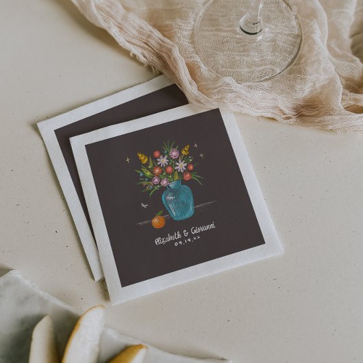 Whimsisches Chalkboard Doodle Art | Hochzeit Serviette