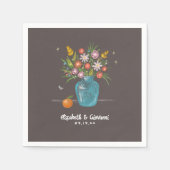 Whimsisches Chalkboard Doodle Art | Hochzeit Serviette (Vorderseite)