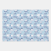 Whimsisches chinesisch-japanisches Teapots Teacups Geschenkpapier Set (Vorderseite 2)