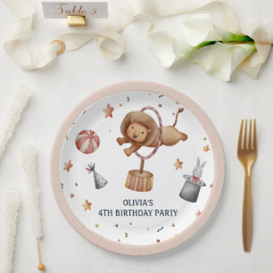 Whimsisches Circus Lion Kindergeburtstag Party Pappteller