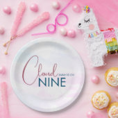 Whimsisches Cloud Nine Soft Blue Brautparty Pappteller (Party)