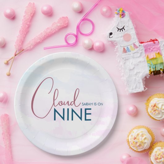 Whimsisches Cloud Nine Soft Blue Brautparty Pappteller (Party)