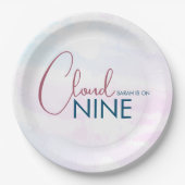 Whimsisches Cloud Nine Soft Blue Brautparty Pappteller (Vorderseite)