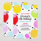 Whimsisches Comic Stil Ballons Geburtstagsparty Einladung (Vorne/Hinten)