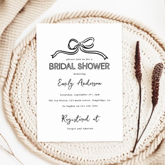 Whimsisches Coquette-Bugkon-Brautparty Einladung