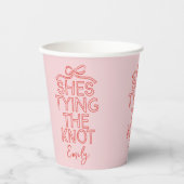 Whimsisches Coquette-Bugkon-Brautparty Pappbecher (Vorderseite)