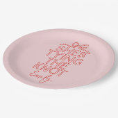 Whimsisches Coquette-Bugkon-Brautparty Pappteller (Schrägansicht)