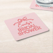 Whimsisches Coquette-Bugkon-Brautparty Rechteckiger Pappuntersetzer (angewinkelt)