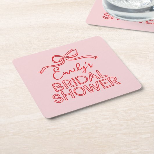 Whimsisches Coquette-Bugkon-Brautparty Rechteckiger Pappuntersetzer (angewinkelt)